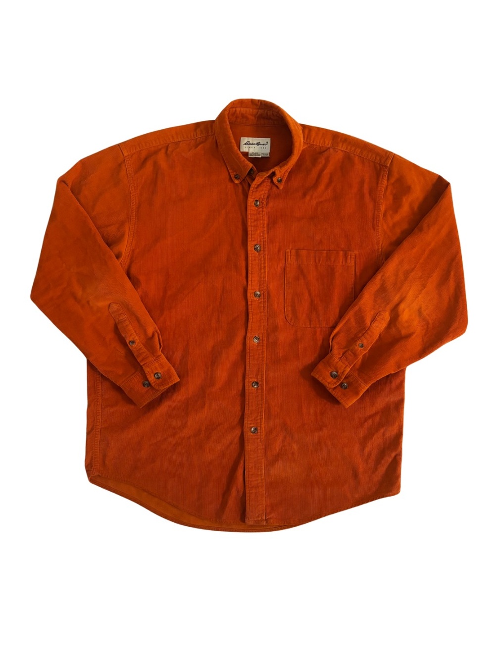 1990’s Eddie Bauer Corduroy Button-Up Shirt - Burnt Orange